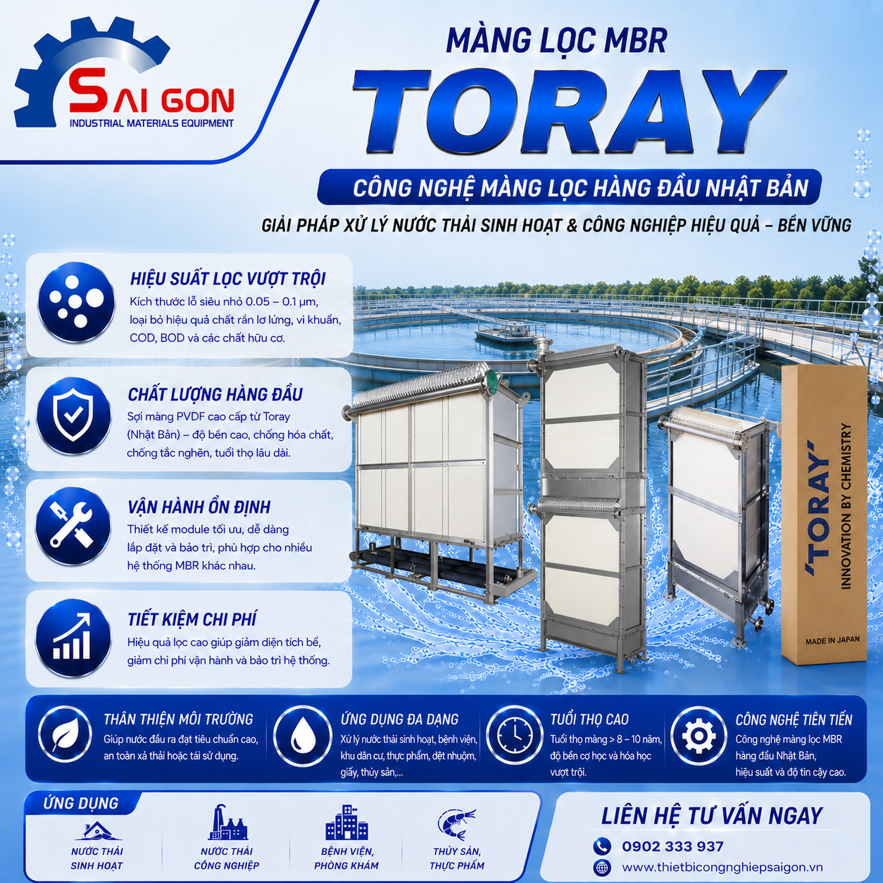 Màng lọc MBR Toray Nhật Bản