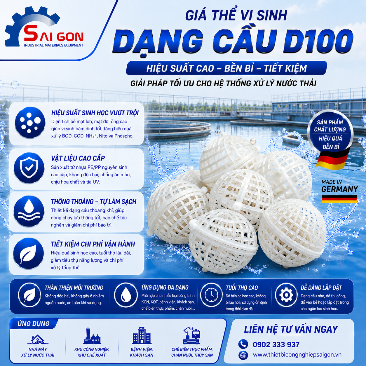 giá thể vi sinh dạng cầu