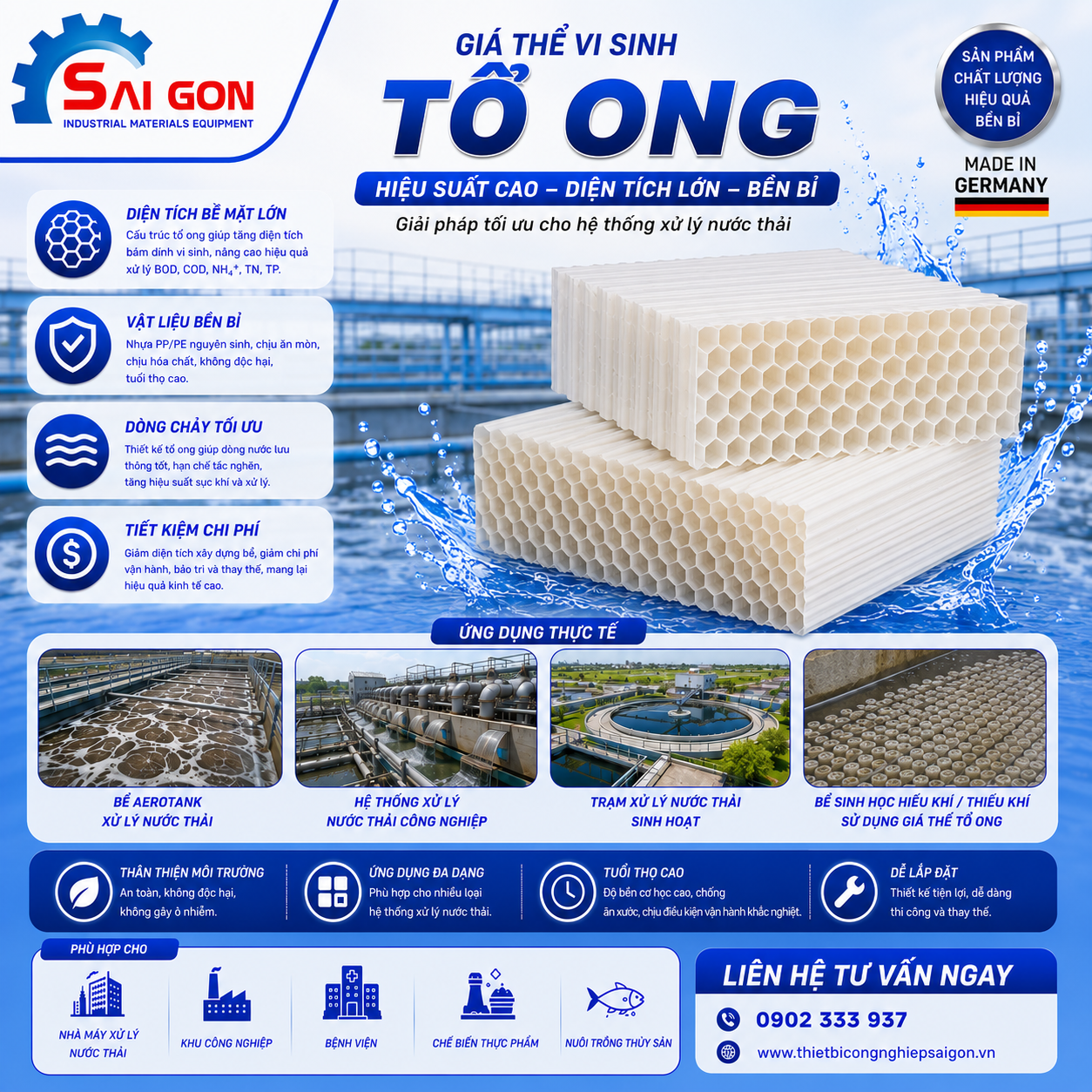 giá thể vi sinh tổ ong