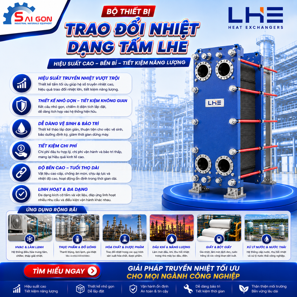 Thiết bị trao đổi nhiệt dạng tấm lHE