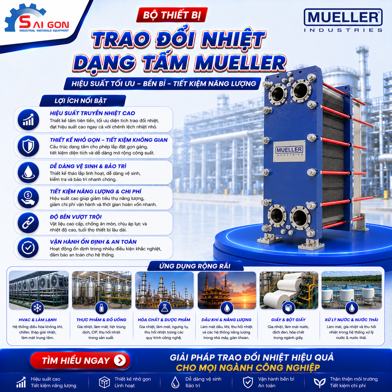 Thiết bị trao đổi nhiệt dạng tấm Mueller