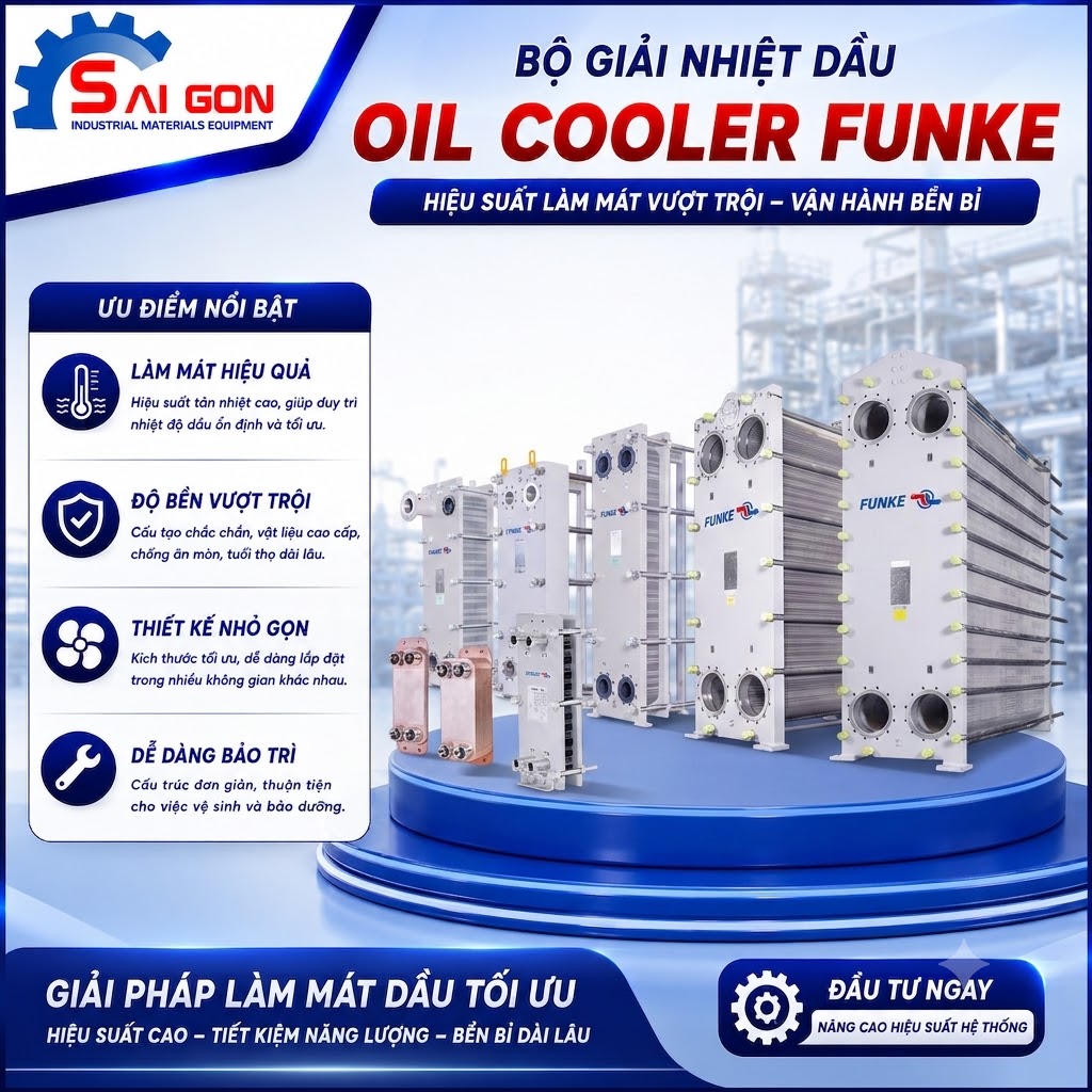 Bộ giải nhiệt dầu thuỷ lực water oil cooler funke