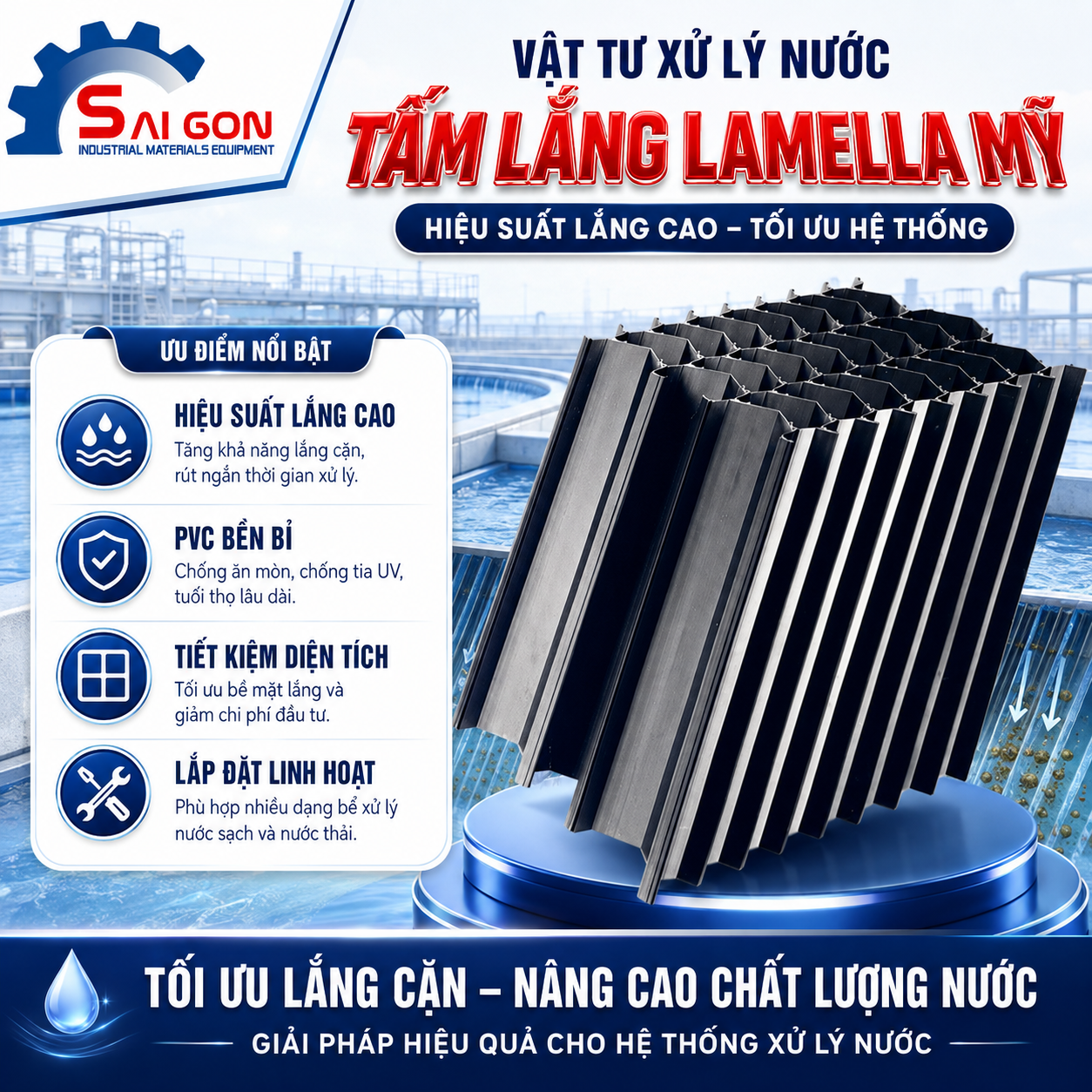 Tấm lắng lamella Mỹ