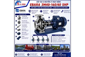 Máy bơm ly tâm đầu inox Ebara 3M40-160/4.0 5HP
