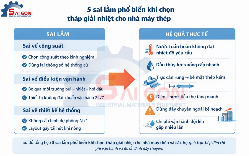 5 sai lầm phổ biến khi lựa chọn Tháp giải nhiệt