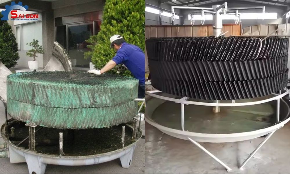 Th&aacute;p giải nhiệt mới v&agrave; vệ sinh th&aacute;p giải nhiệt