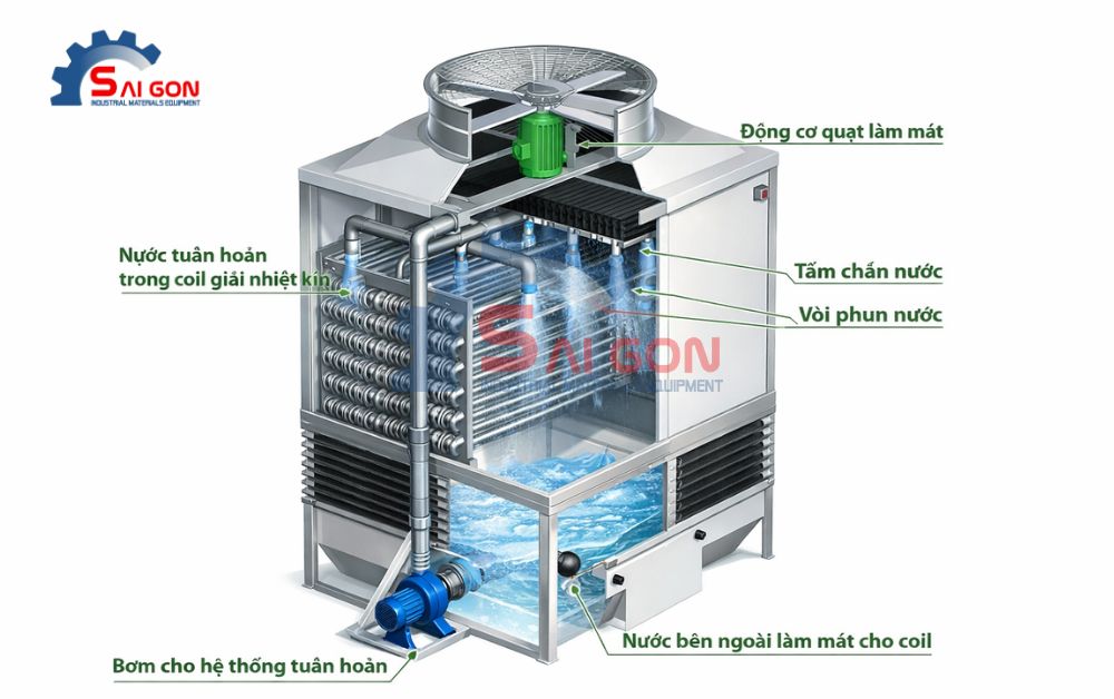 Hệ thống Th&aacute;p giải nhiệt k&iacute;n