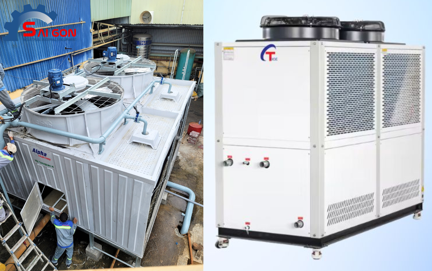 Hình ảnh Tháp giải nhiệt và Chiller