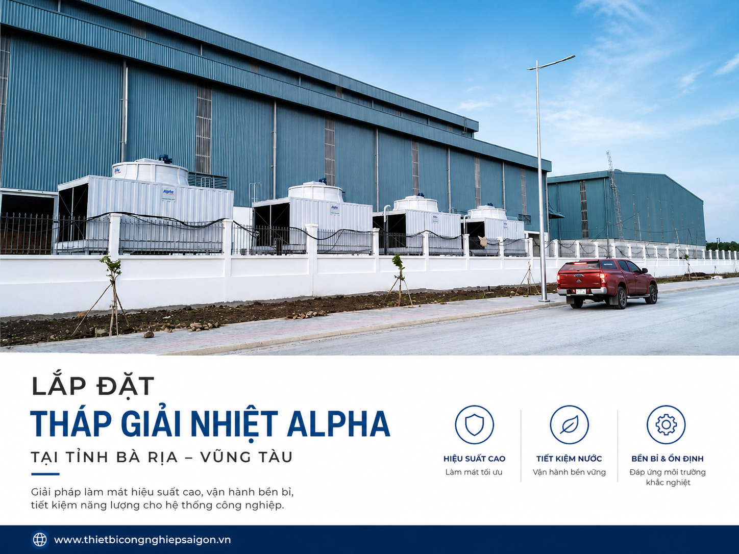 Lắp đặt tháp giải nhiệt Alpha tại Bà Rịa - Vũng Tàu