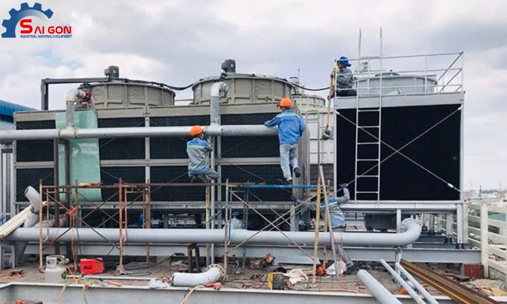 Thi công lắp đặt Tháp giải nhiệt vuông