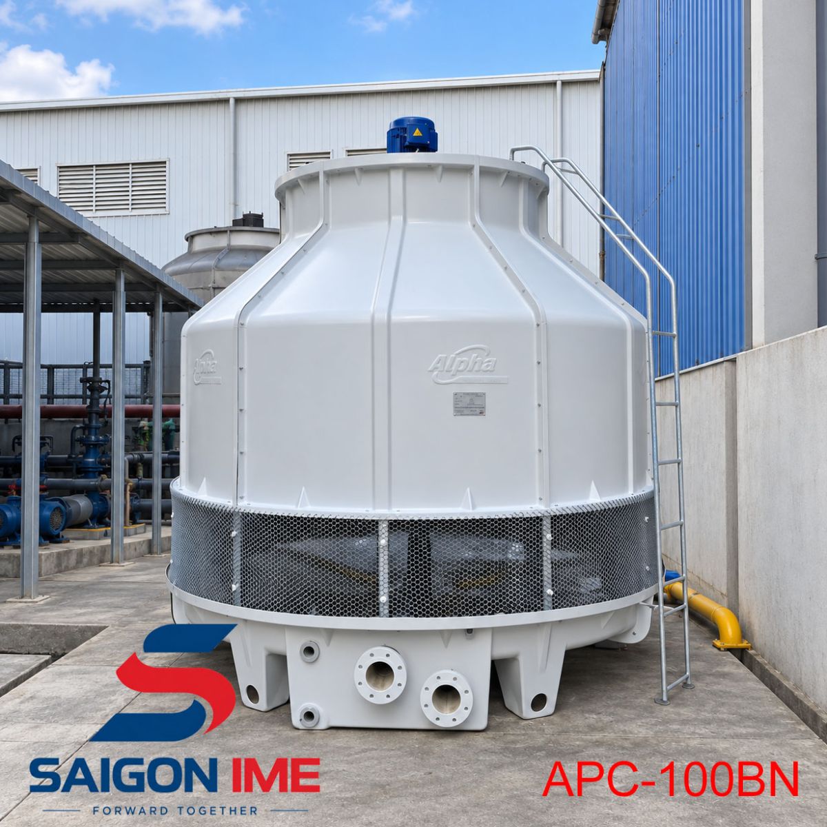 th&aacute;p giải nhiệt tr&ograve;n alpha 100rt model d&ugrave;ng cho chị trường khu vực h&agrave; nội