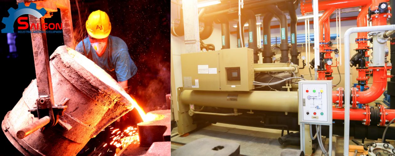 Chiller l&agrave;m lạnh nước cho nh&agrave; m&aacute;y luyện kim