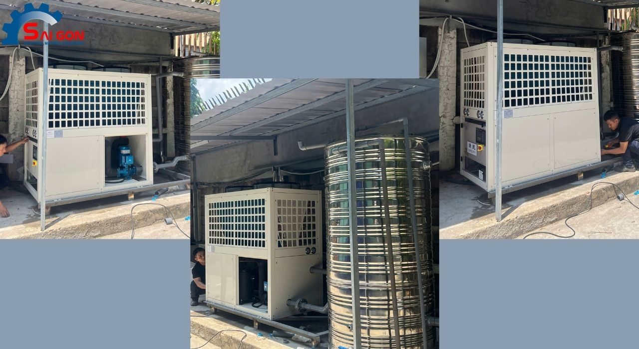 Lắp đặt Chiller l&agrave;m lạnh nước 15HP cho nh&agrave; m&aacute;y dệt