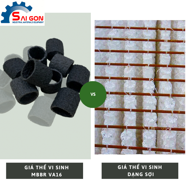 Giá thể vi sinh MBBR va16 và giá thể vi sinh dạng sợi