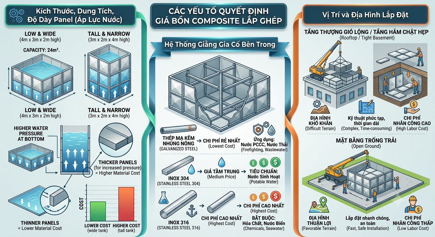 c&aacute;c yếu tố quyết định gi&aacute; của bồn