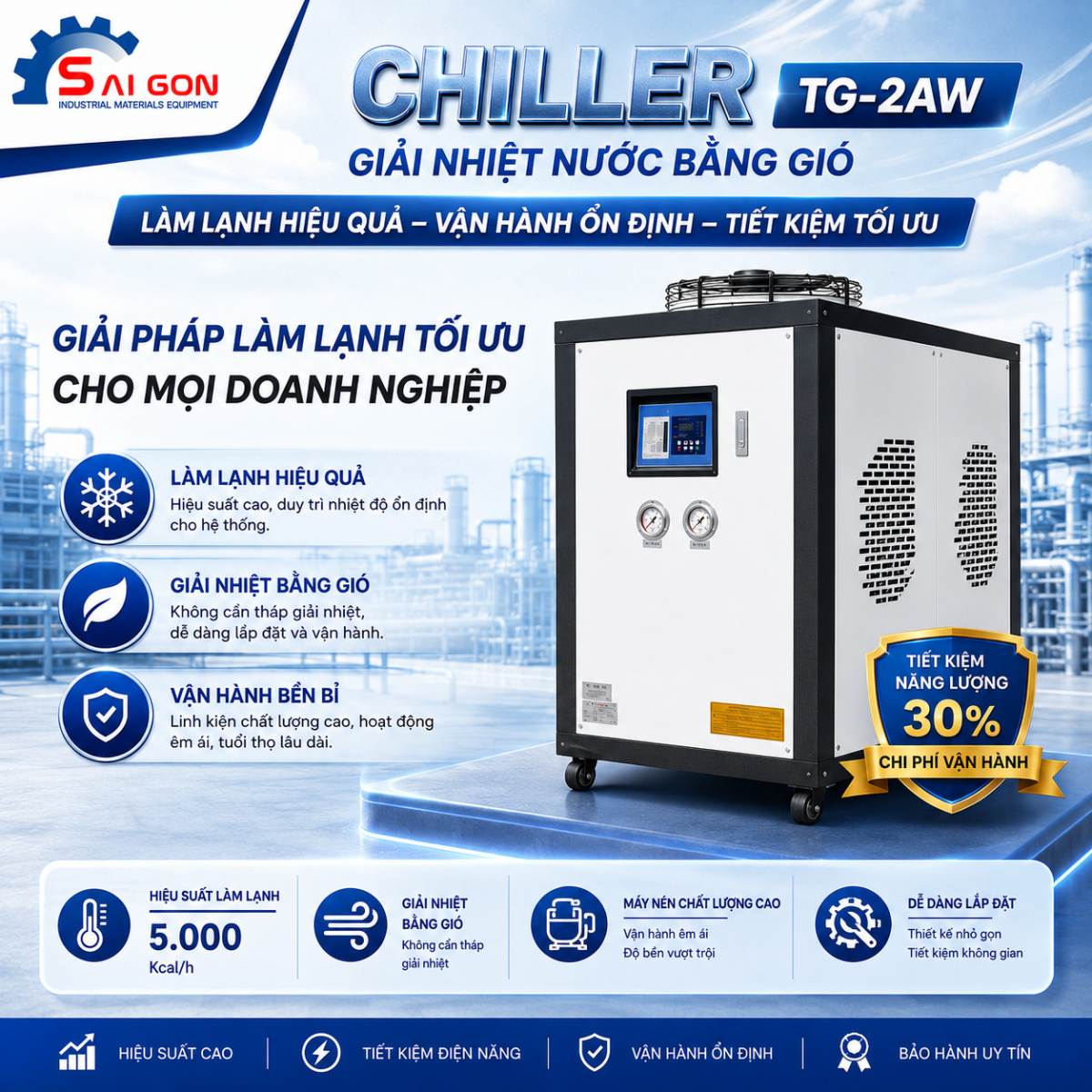 chiller giải nhiệt nước bằng gió 2aw tg
