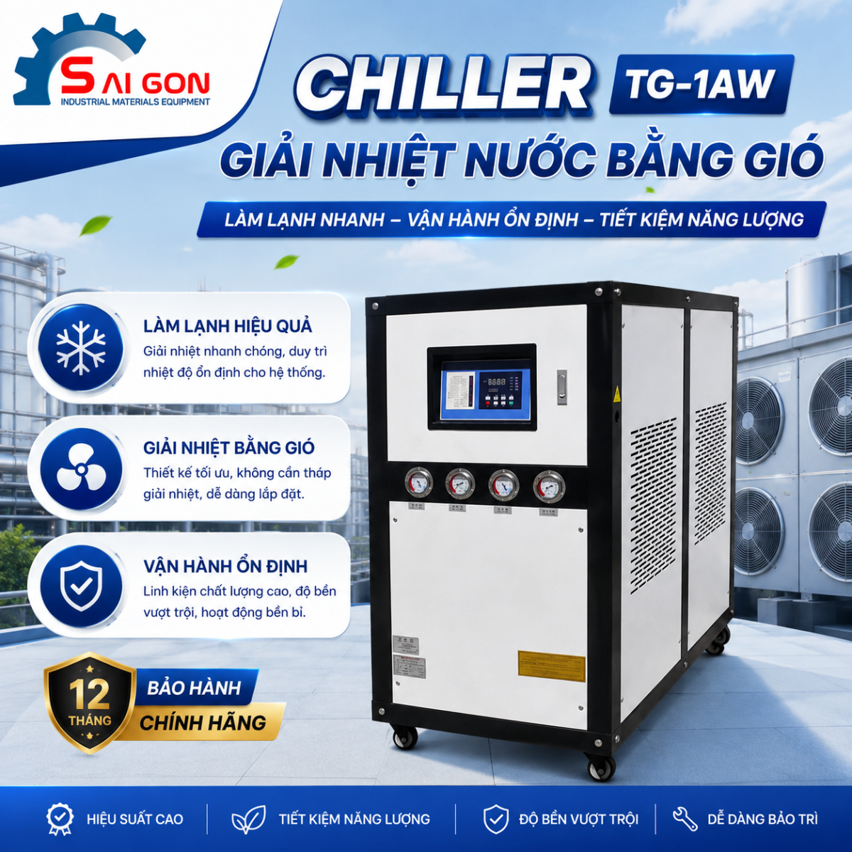Chiller giải nhiệt nước bằng gió TG 1AW